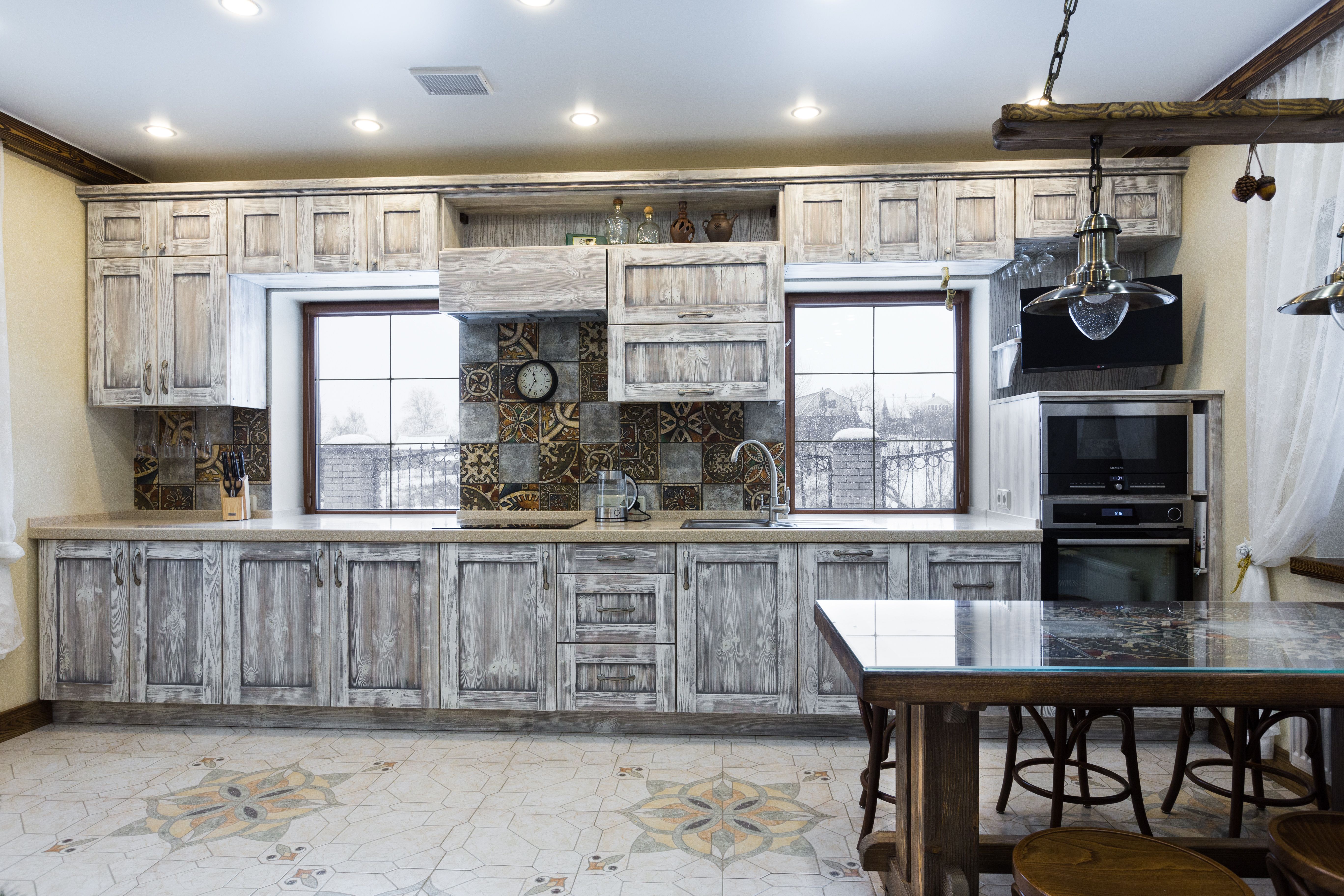 Кухня из сосны №14 (прямая)